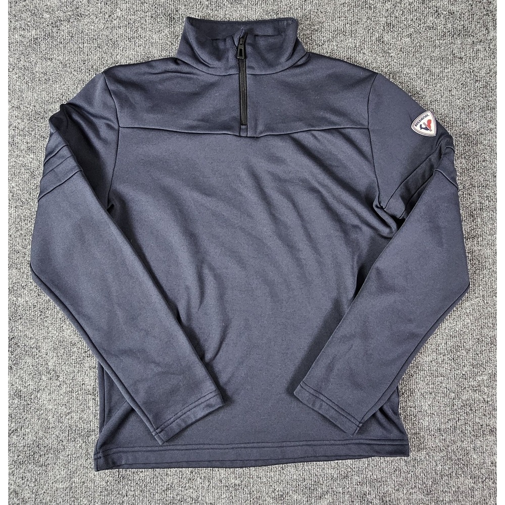 Rossignol Half Zip Pullover Sweatshirt Mens Medium Navy Blue Made in Italy Ski